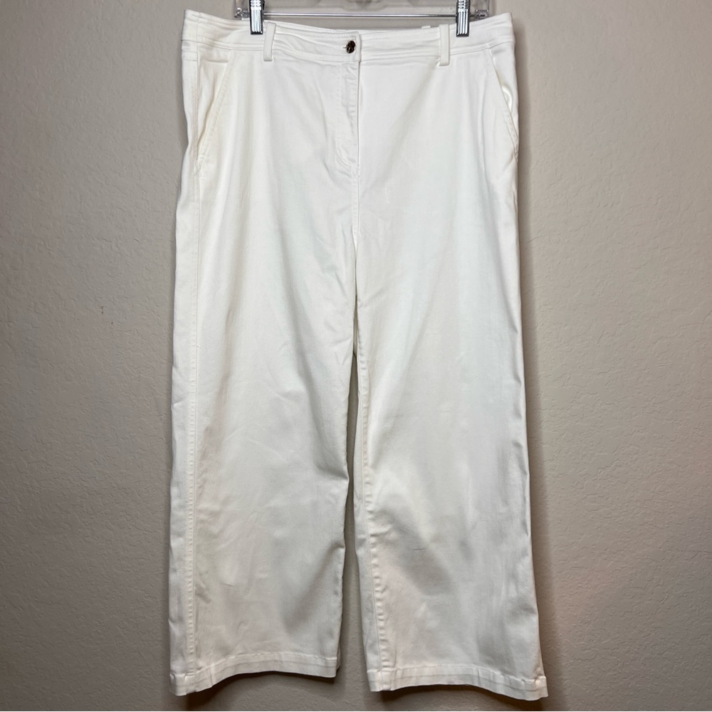 Trina Turk Los Angeles Bright White Wide-Leg Trouser Dress Pant Size 14 Normcore